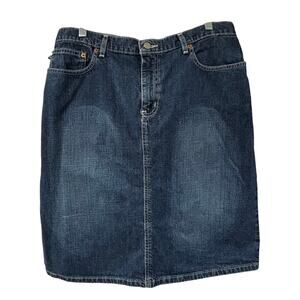 Blue Jean Denim Skirt RL Polo Jeans Ralph Lauren 100% cotton knee length size 12